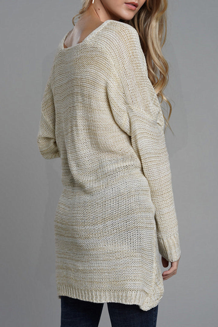 Stilla | Lækkert V-hals Pullover i ensfarvet patchwork