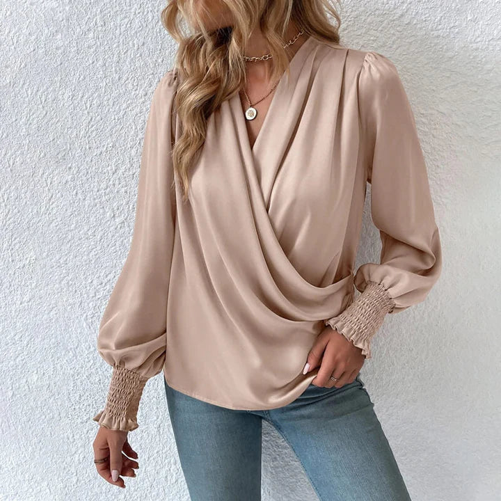 Stilla | Elegant Dame V-Hals Bluse