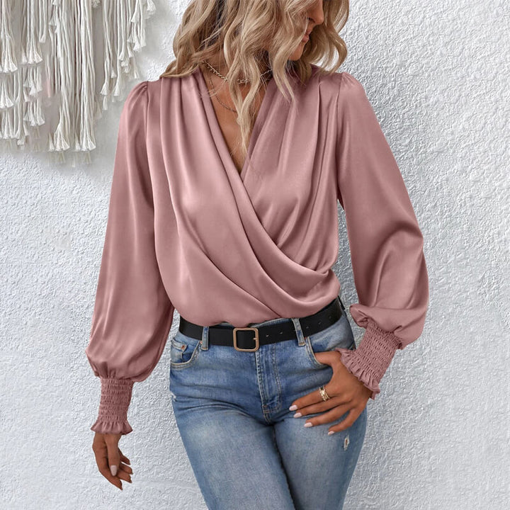Stilla | Elegant Dame V-Hals Bluse