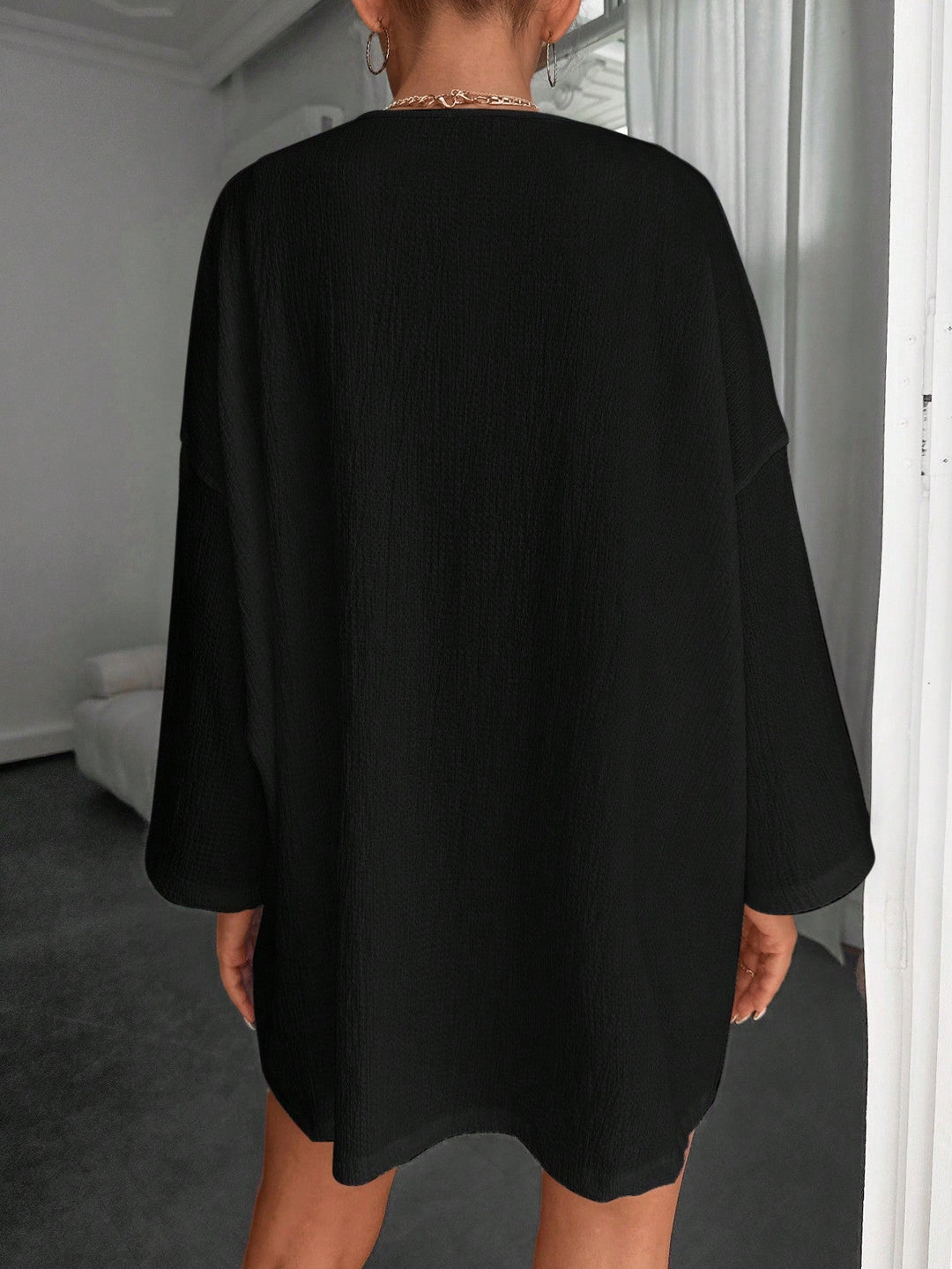 Stilla | Kort Kimono Med Lange Ærmer Og Åben Front