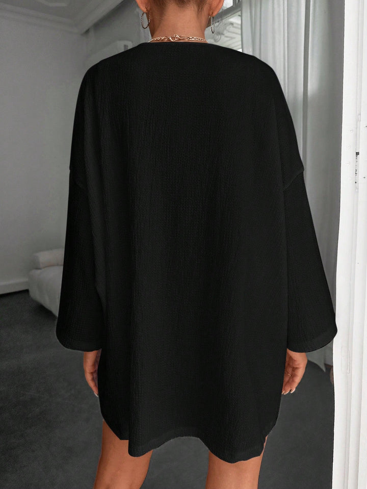 Stilla | Kort Kimono Med Lange Ærmer Og Åben Front