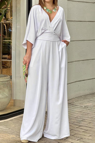 Stilla | Elegant, Casual Overall Med Ensfarvet V-udskæring