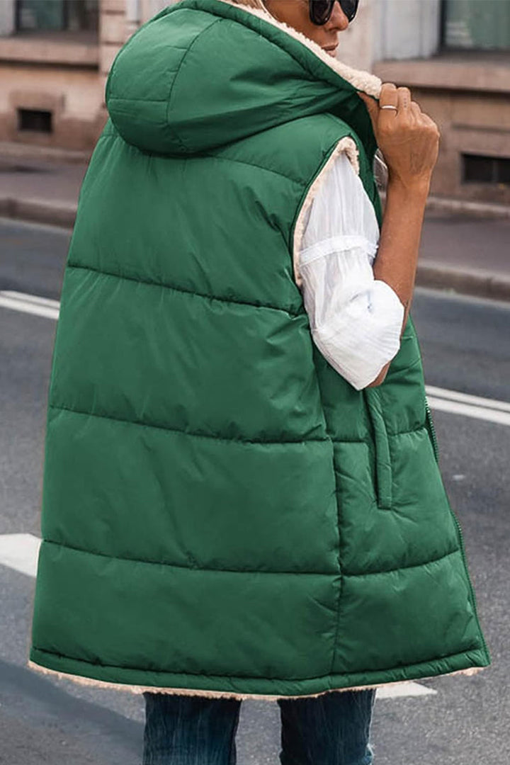 Stilla | Casual Ensfarvet Patchwork Overdele Med Hætte