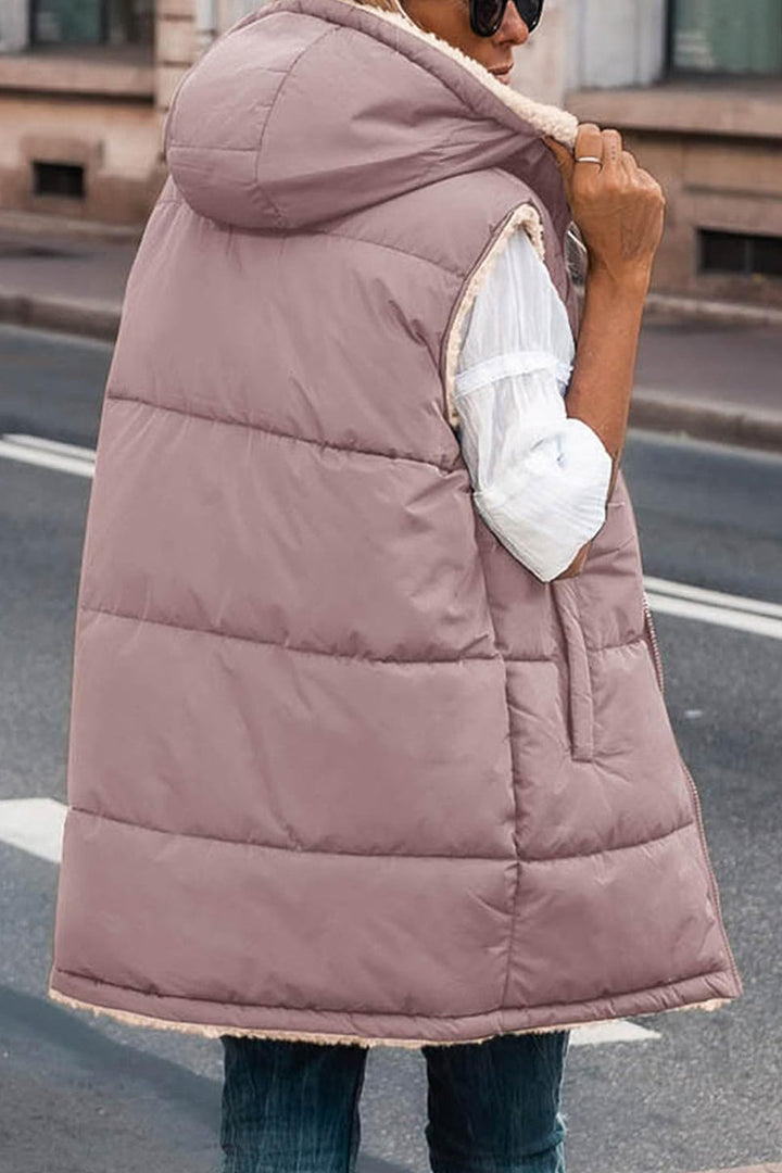 Stilla | Casual Ensfarvet Patchwork Overdele Med Hætte