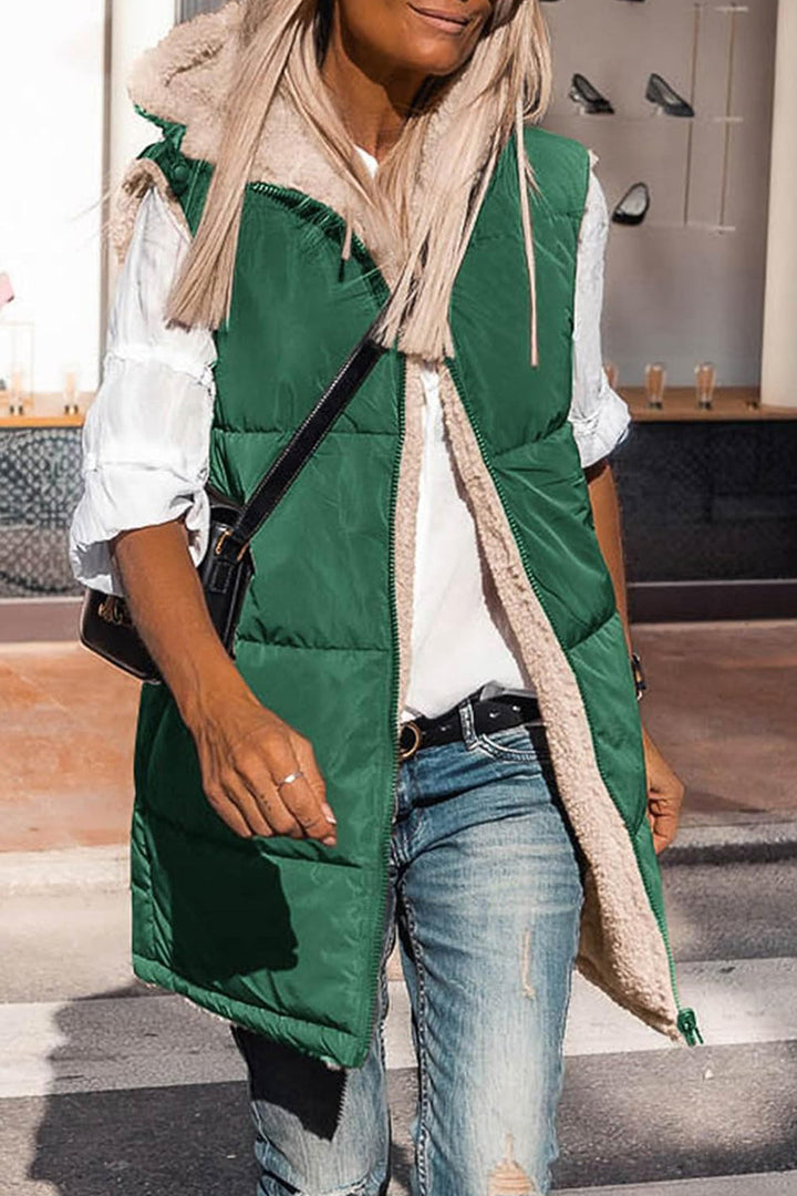 Stilla | Casual Ensfarvet Patchwork Overdele Med Hætte
