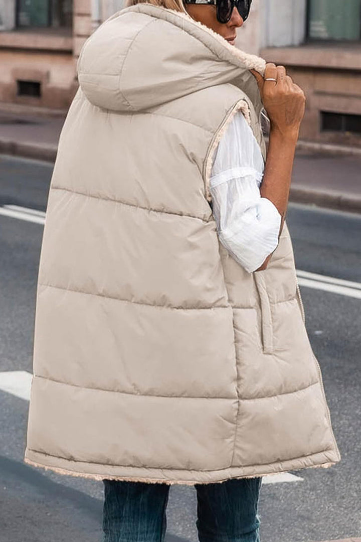 Stilla | Casual Ensfarvet Patchwork Overdele Med Hætte
