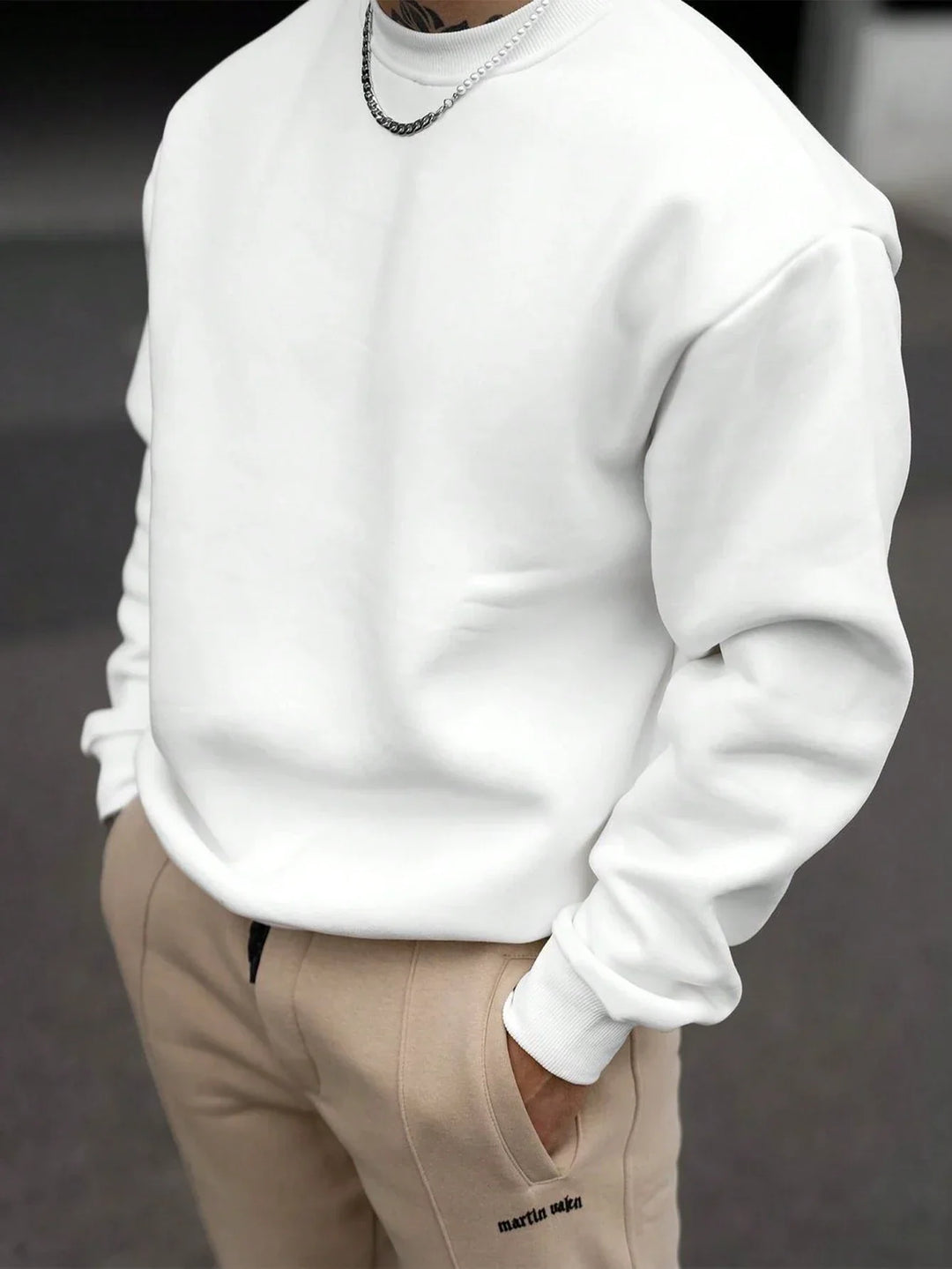 Stilla | Herre Sweatshirt med Rundhals Udfletning