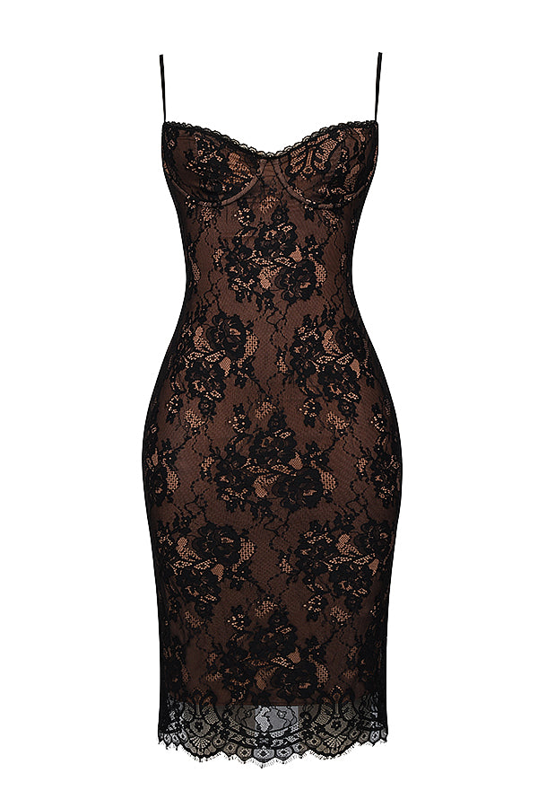Stilla | Sort Blonde Midikjole