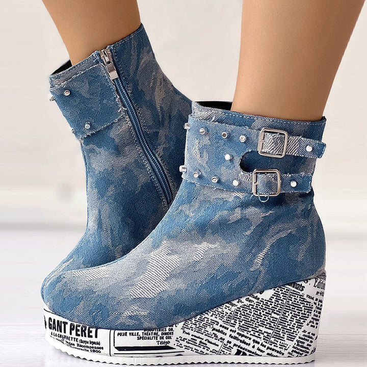 Stilla | Runde og Løse Outdoor Sko i Patchwork Design