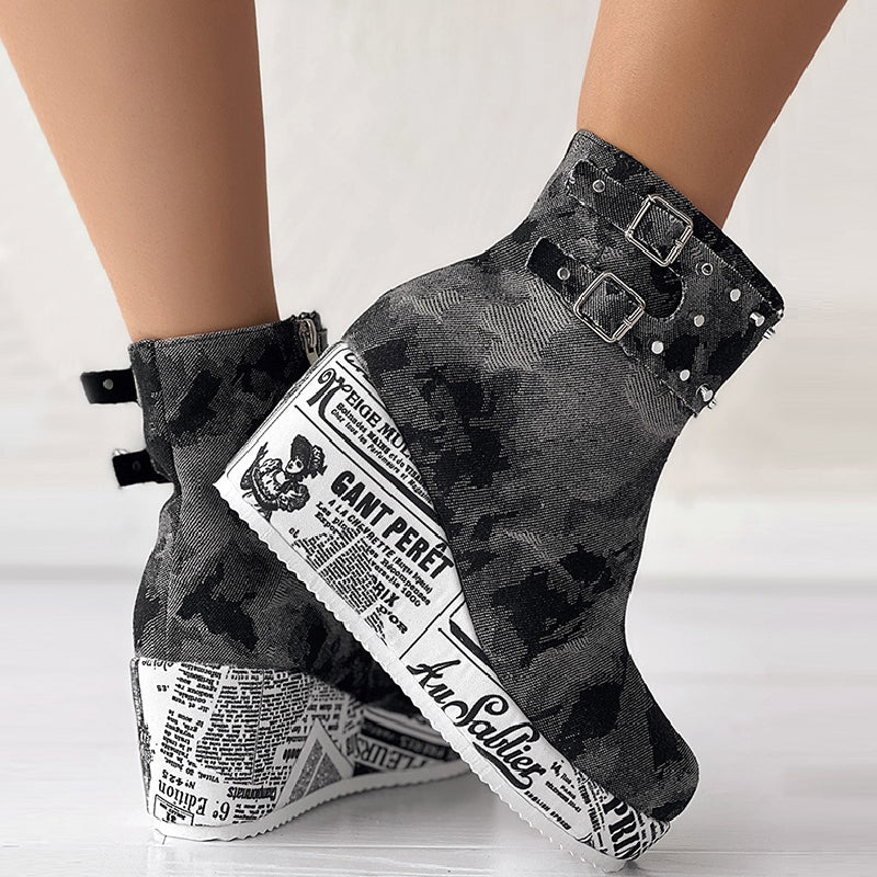 Stilla | Runde og Løse Outdoor Sko i Patchwork Design