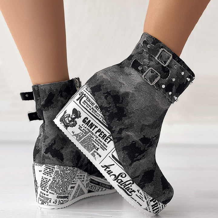 Stilla | Runde og Løse Outdoor Sko i Patchwork Design