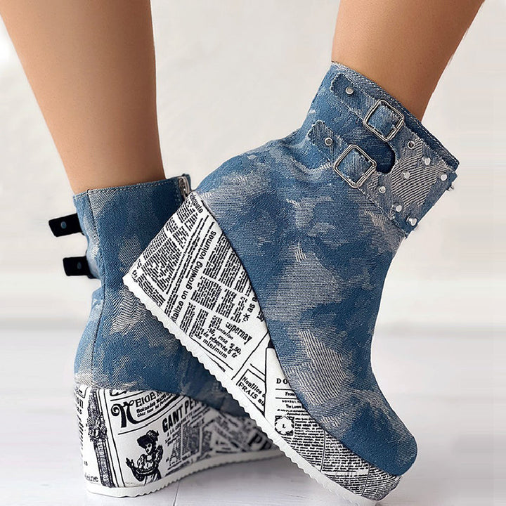 Stilla | Runde og Løse Outdoor Sko i Patchwork Design