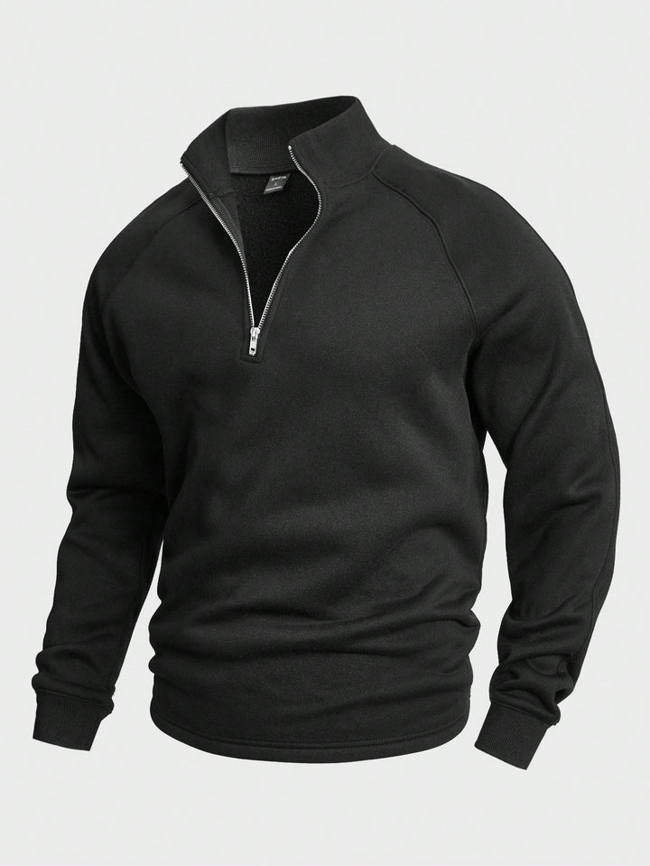 Stilla | Læderpullover med halvside lynlås