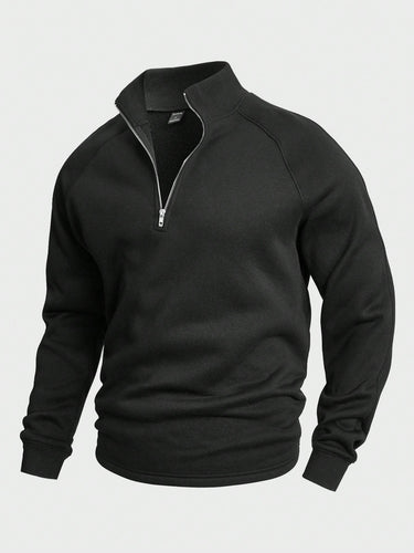 Stilla | Læderpullover med halvside lynlås