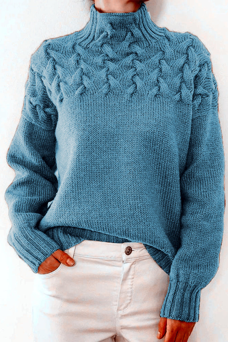 Stilla | Løs Pullover Med Enfarvet Rullekrave