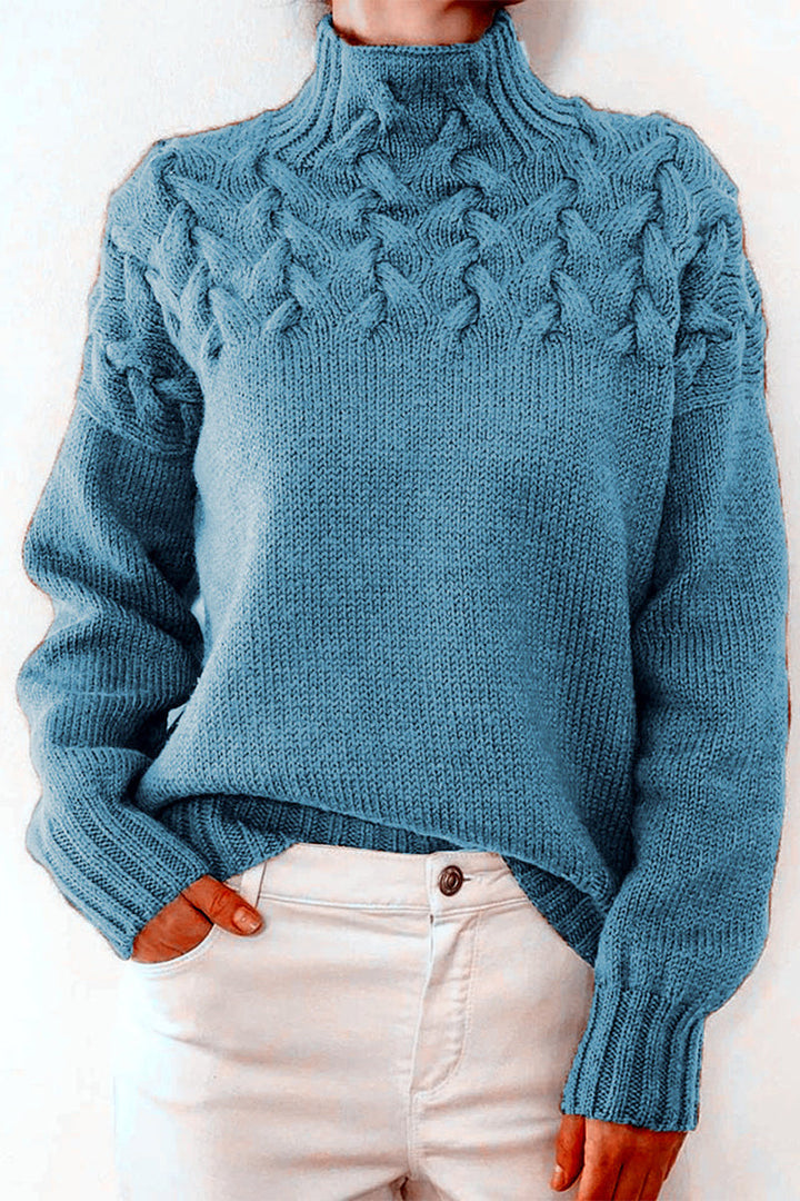 Stilla | Løs Pullover Med Enfarvet Rullekrave