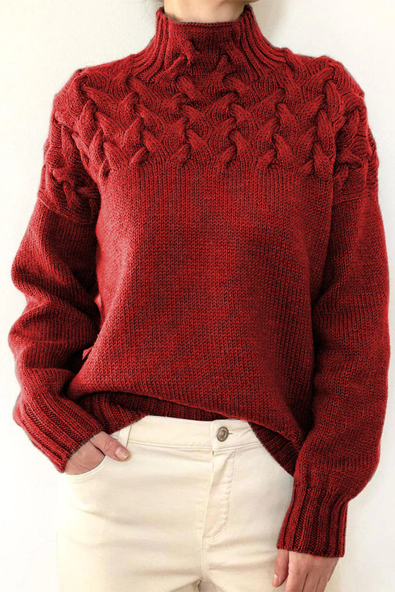 Stilla | Løs Pullover Med Enfarvet Rullekrave