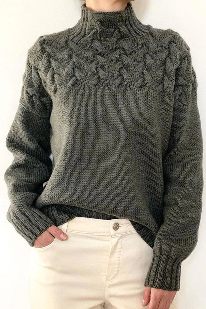 Stilla | Løs Pullover Med Enfarvet Rullekrave