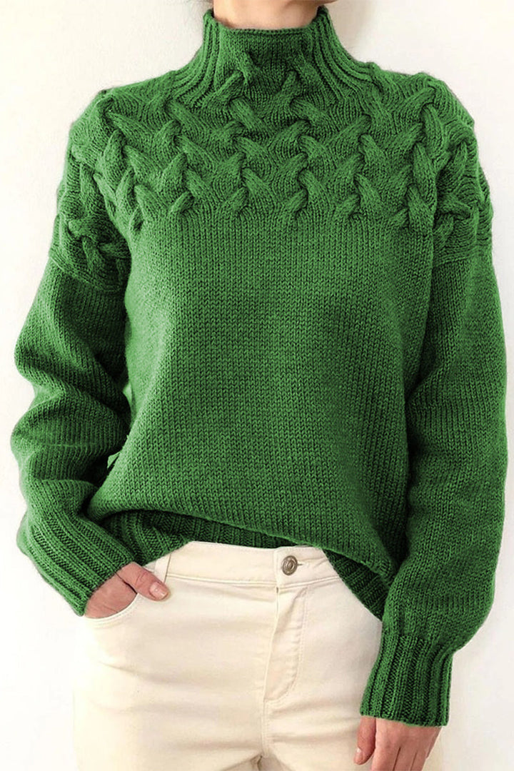 Stilla | Løs Pullover Med Enfarvet Rullekrave