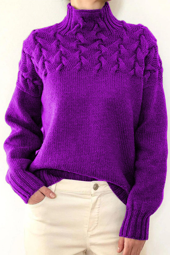 Stilla | Løs Pullover Med Enfarvet Rullekrave