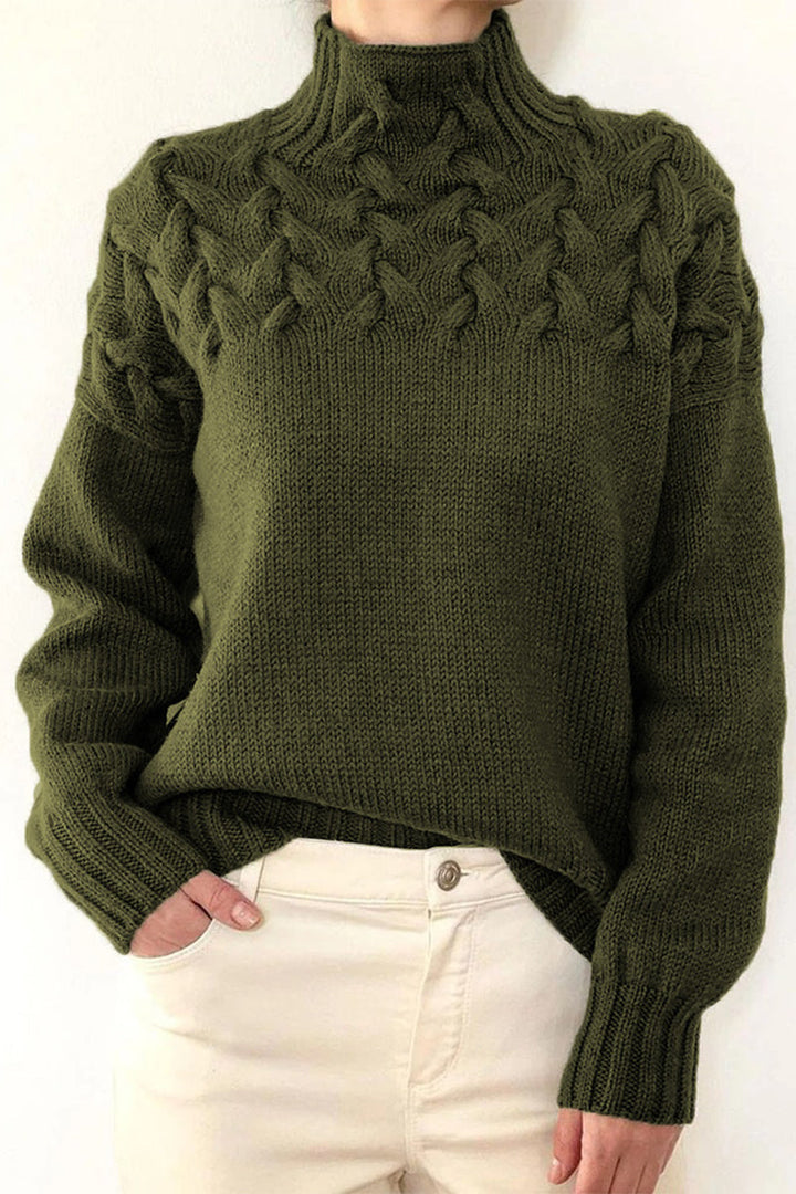 Stilla | Løs Pullover Med Enfarvet Rullekrave