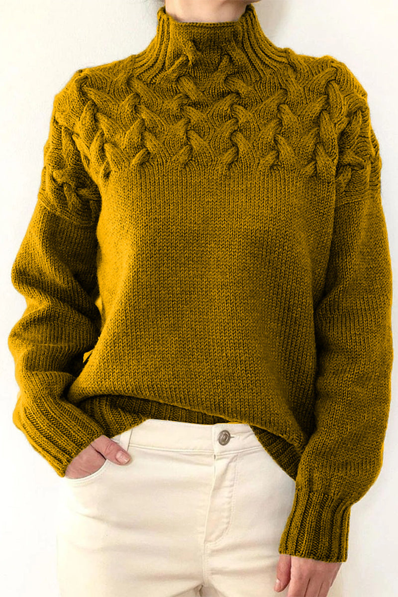 Stilla | Løs Pullover Med Enfarvet Rullekrave