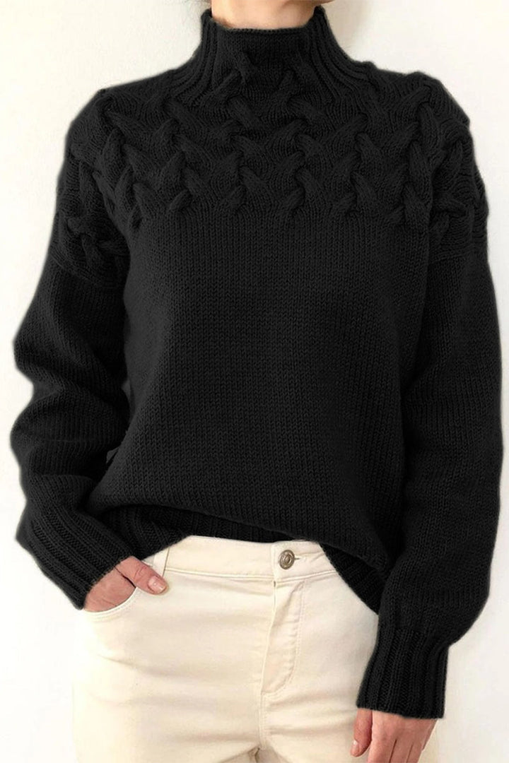 Stilla | Løs Pullover Med Enfarvet Rullekrave