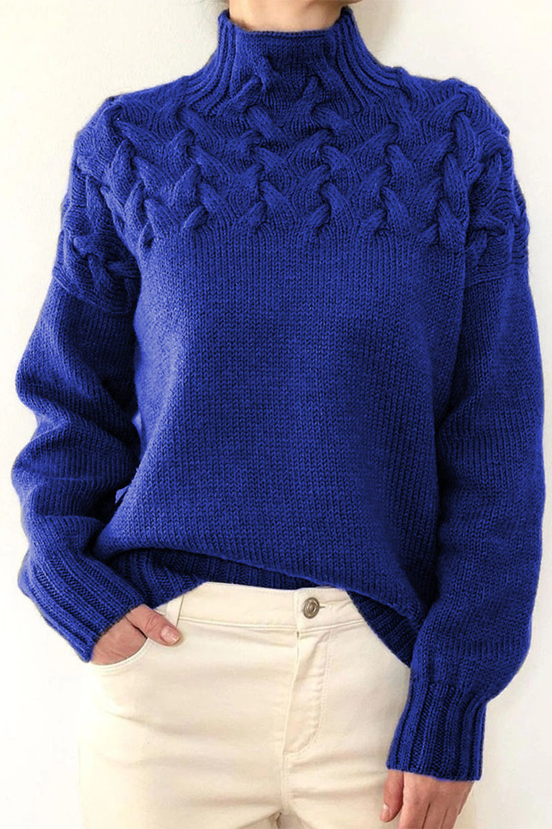 Stilla | Løs Pullover Med Enfarvet Rullekrave