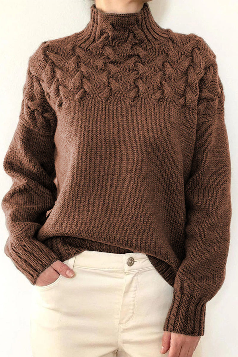 Stilla | Løs Pullover Med Enfarvet Rullekrave