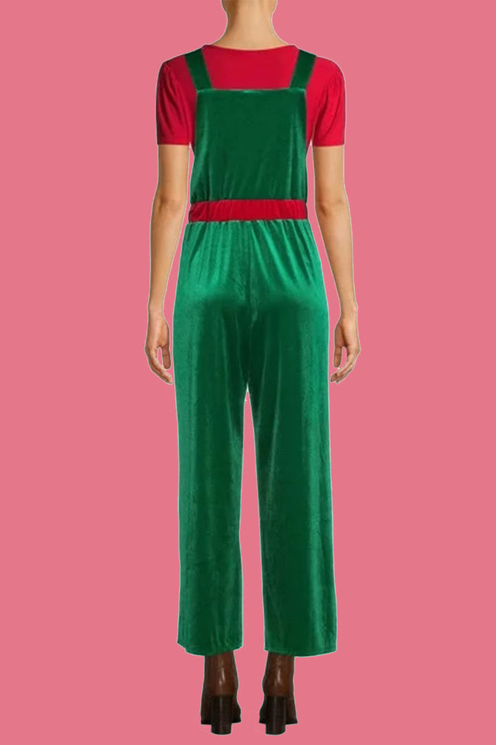 Stilla | Casual Wapiti Snefnug Juletræ Mønstrede Patchwork Square Krave Løse Overalls