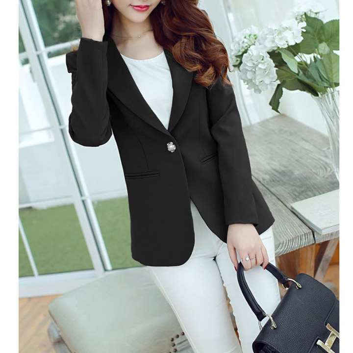 Stilla | Elegant Dame Blazer Med Knaplukning Ned Til Anklen