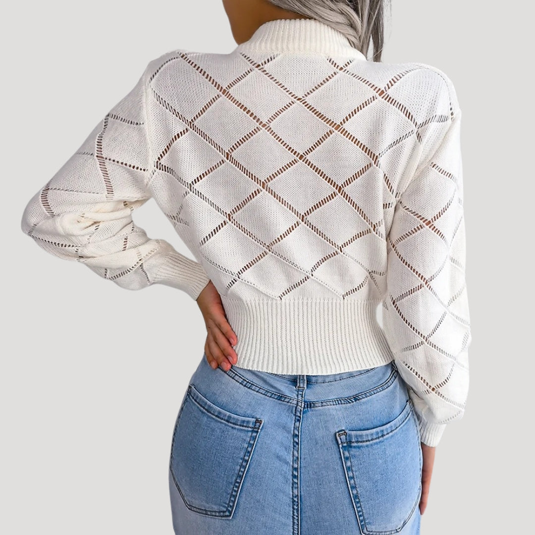 Stilla | Diamond Strikket Cropped Trøje