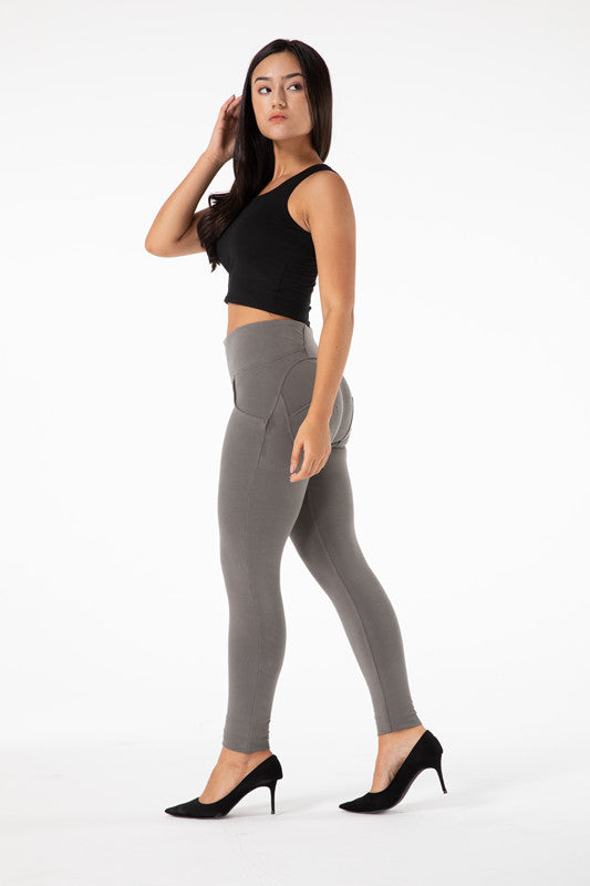 Stilla | Stramme Grå Leggings Med Høj Talje