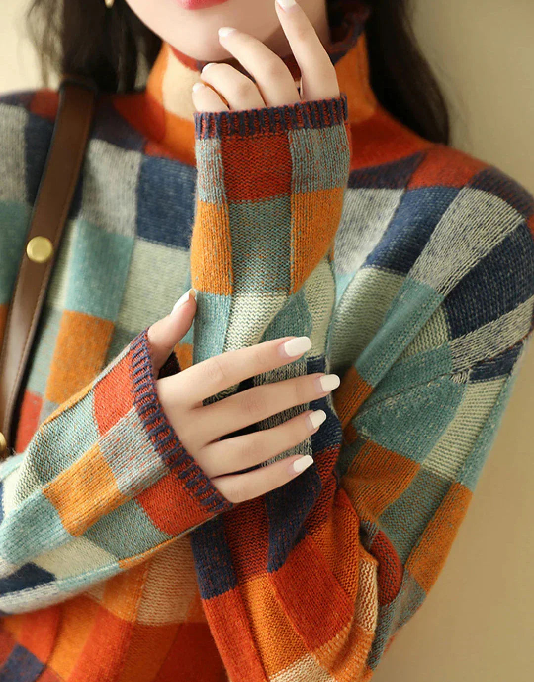 Stilla | Pullover med retro ternet mønster