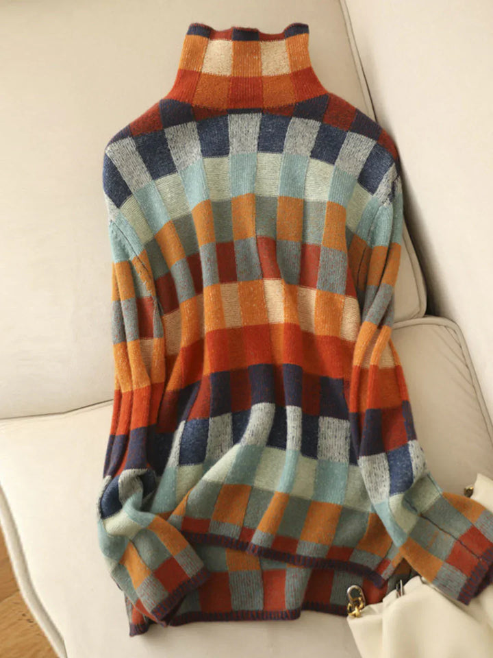 Stilla | Pullover med retro ternet mønster