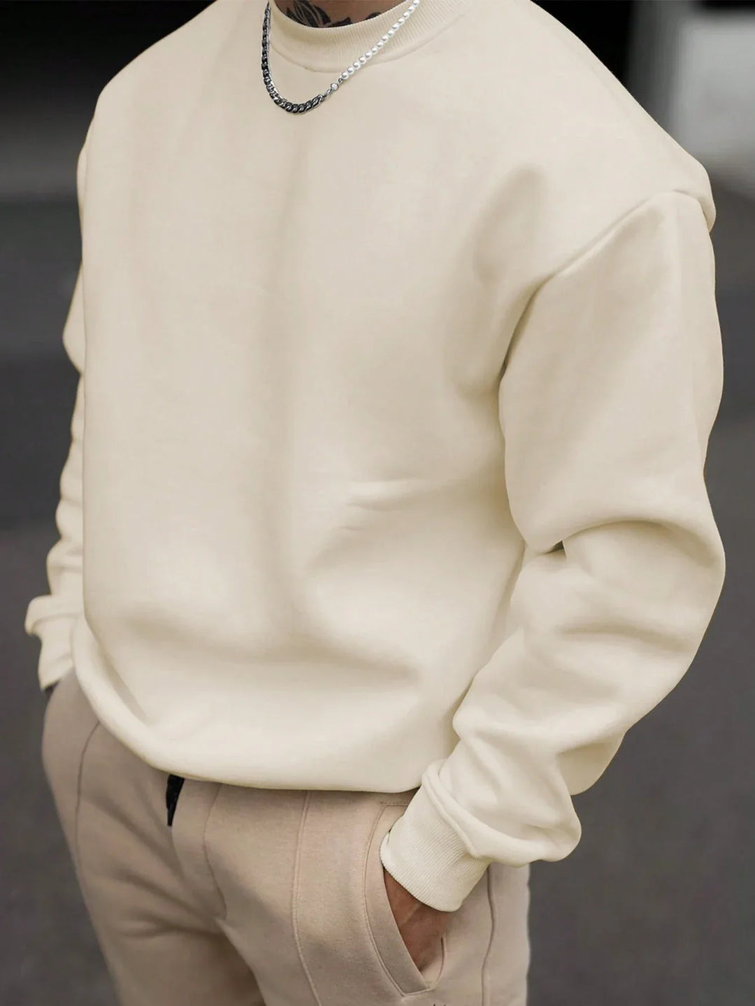 Stilla | Herre Sweatshirt med Rundhals Udfletning