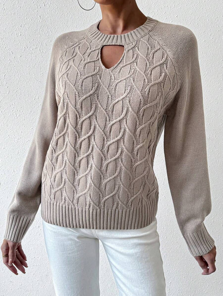 Stilla | Pullover Khaki Med Ensfarvet Rundhalsudskæring