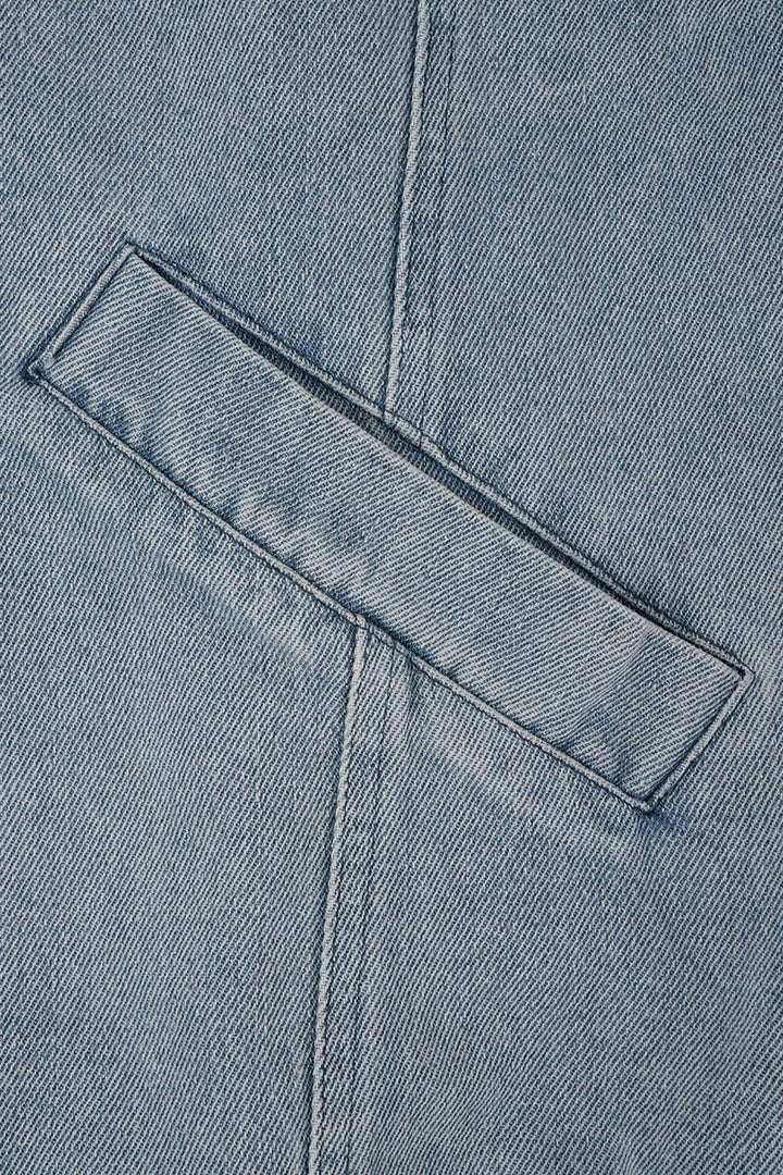 Stilla | Solid Patchwork Krumme Krave Lange Ærme Regular Denimjakke