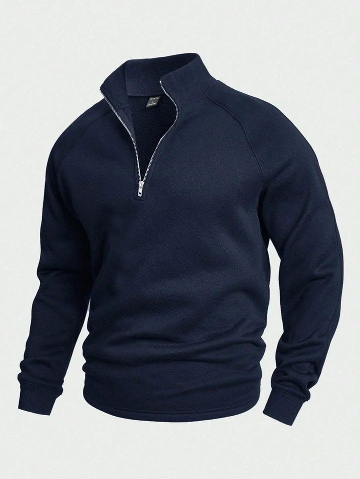 Stilla | Læderpullover med halvside lynlås