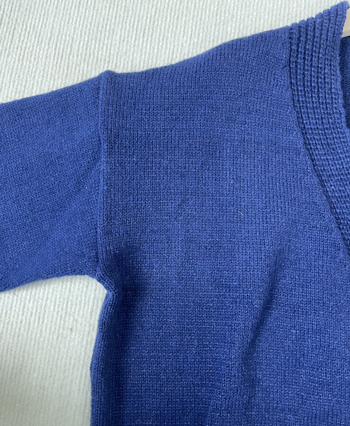 Stilla | Blauer Einfarbiger Pullover Mit Langen Ärmeln