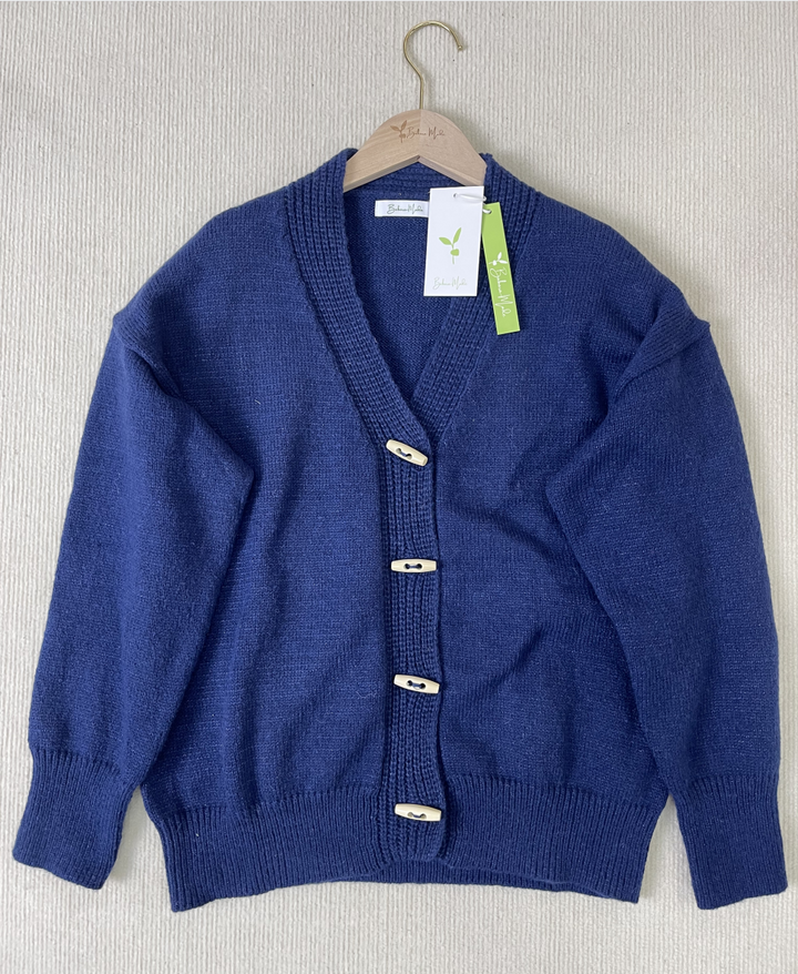 Stilla | Blauer Einfarbiger Pullover Mit Langen Ärmeln