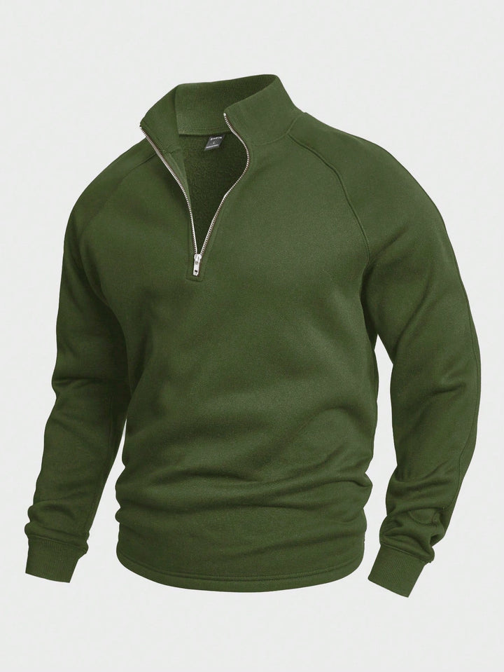 Stilla | Læderpullover med halvside lynlås