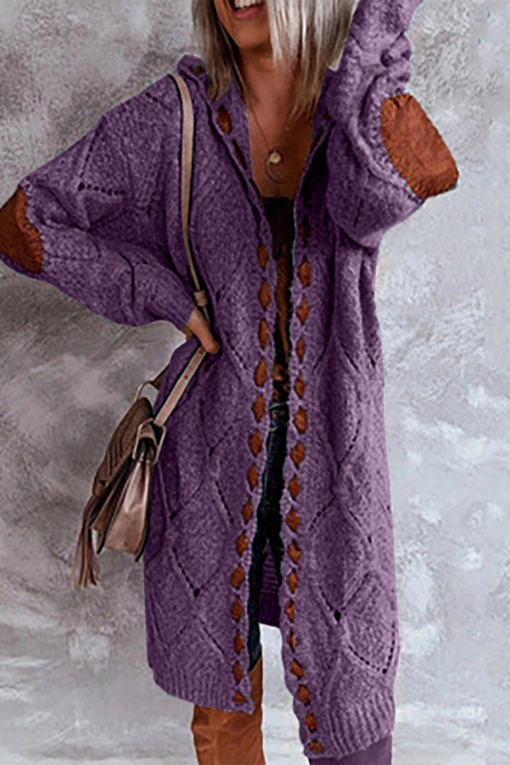 Stilla | Pullover Patchwork Street Casual Med Kontrasterende Hættekrave