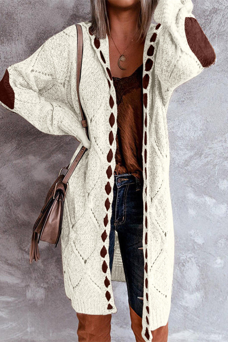 Stilla | Pullover Patchwork Street Casual Med Kontrasterende Hættekrave