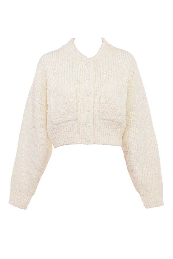 Stilla | Creme Chenille Mix Strikketrøje