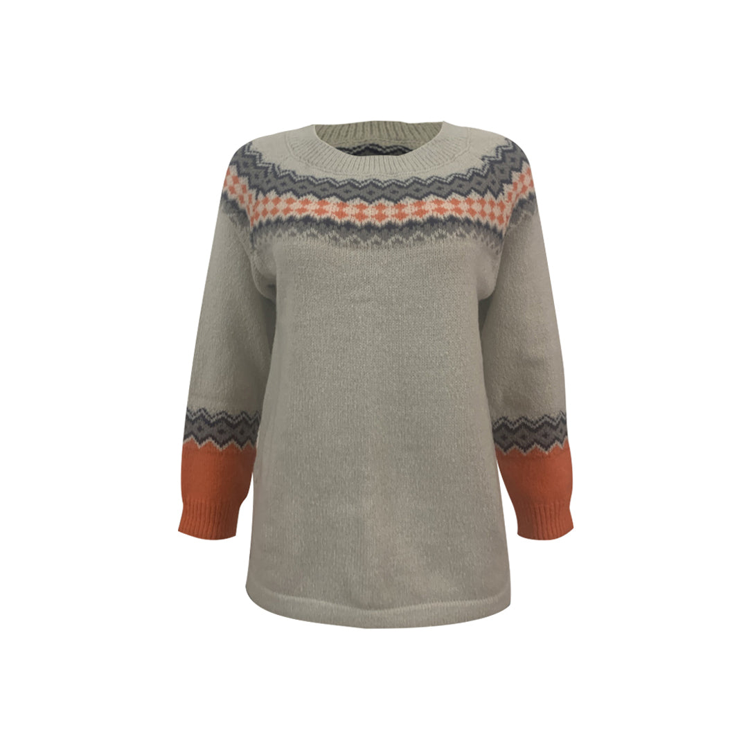 Stilla | Farveblok Sweatshirts Med Rund Hals og Kontrast