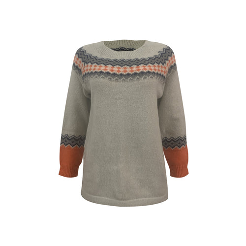 Stilla | Farveblok Sweatshirts Med Rund Hals og Kontrast