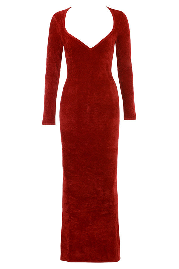 Stilla | Scarlet Chenille Sweetheart Kjole