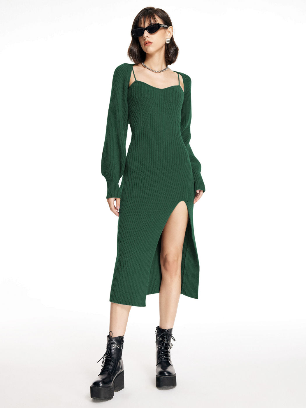 Stilla | Strikket Midikjole & Crop Top