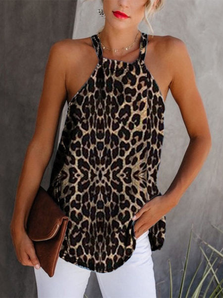 Damer Leopardmønster Halsbånd Tanktop Stilla